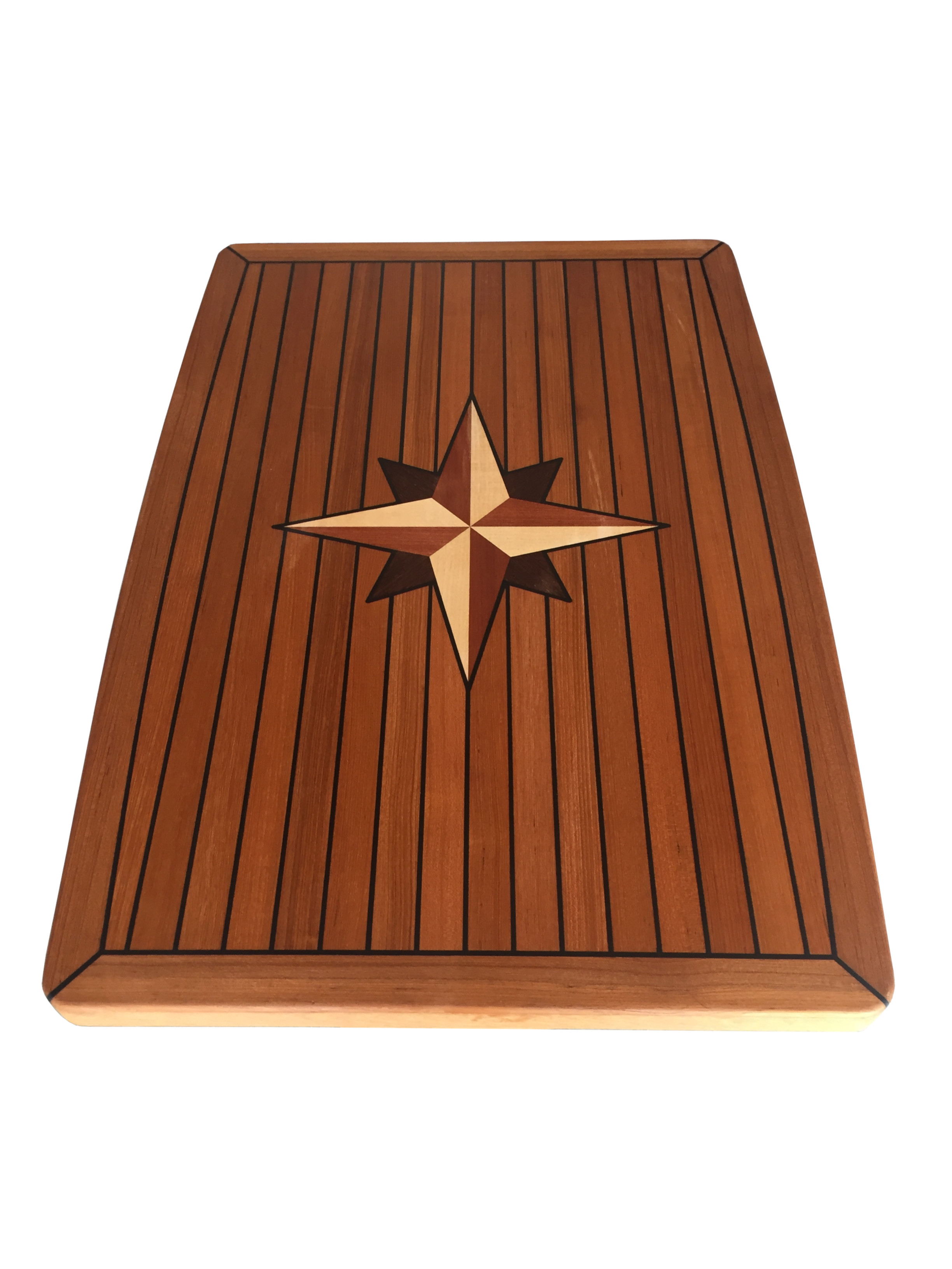 table top teak with black rubber stripes