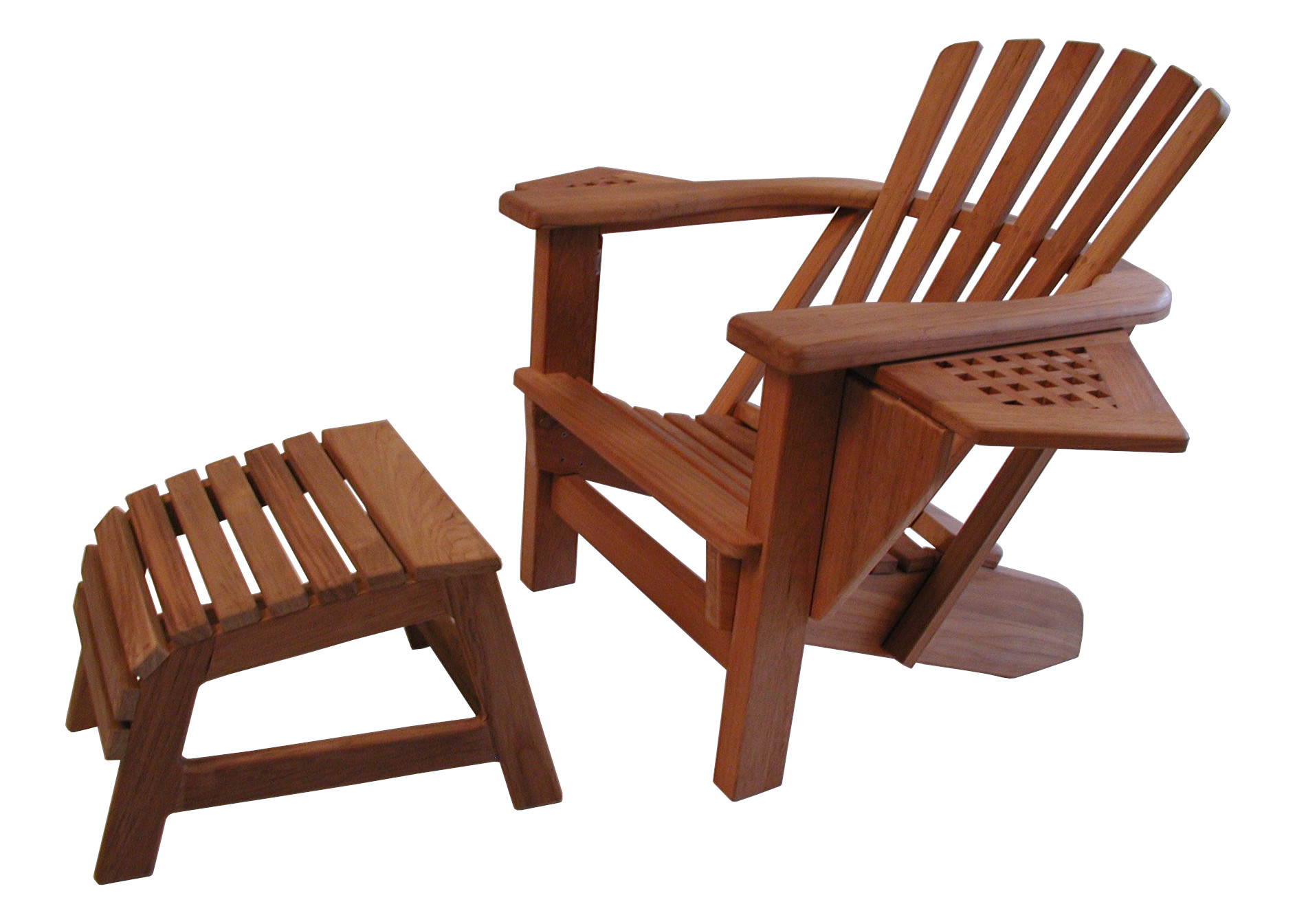 View of Adirondack chair with foot bench