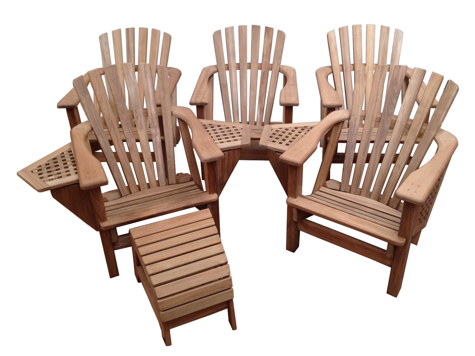 View of Adirondack chair with foot bench