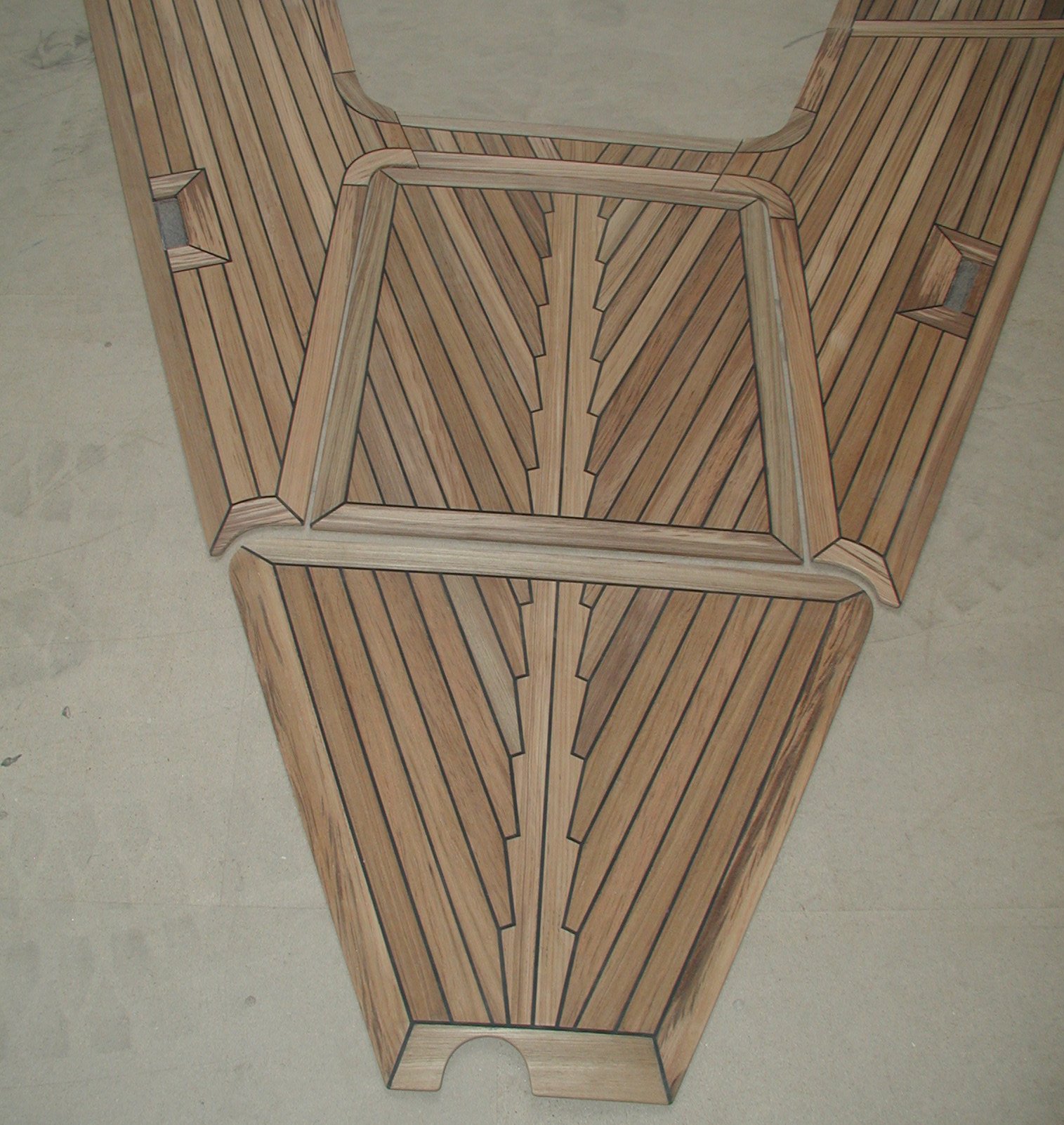 View on a second prefabricated woodendeck in teak