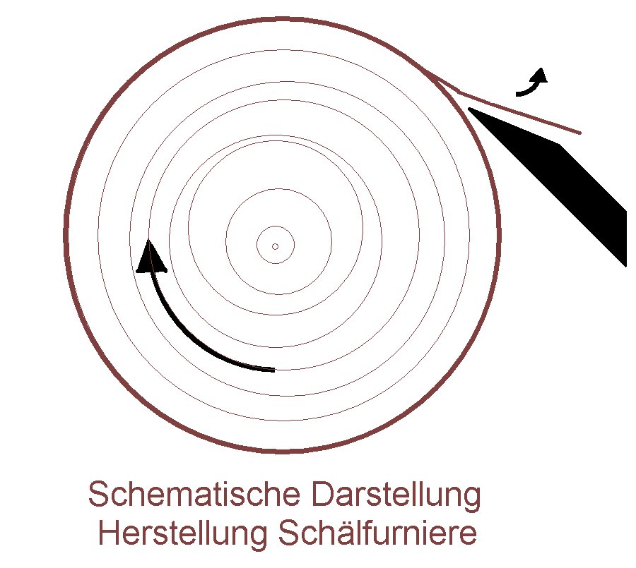 Schematische Herstellung Sch&auml;lfurniere