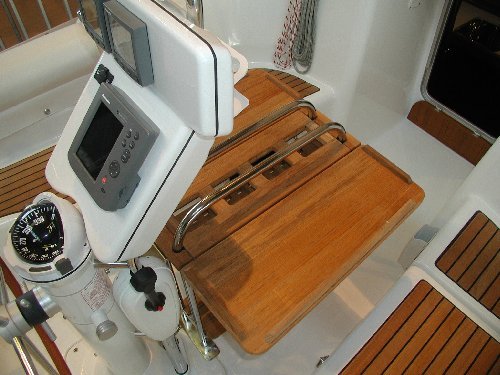View on a for fixing cockpit table for Beneteau Yacht.